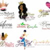 I will design unique girly feminine business logo with glitter