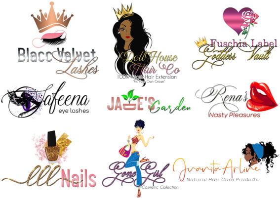 I will design unique girly feminine business logo with glitter
