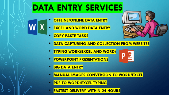 I will do data entry, web research, copy pasting jobs, data mining