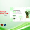 I will design custom website hero section, web banner and web header