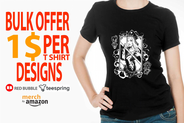 I’ll create t shirt design for you in 1 USD each