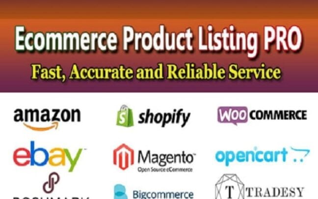 I will upload products on amazon,ebay,shopify and any other site